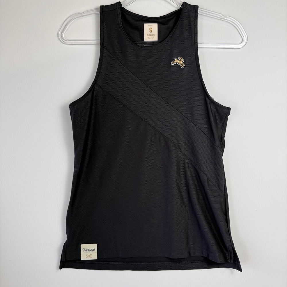 Tracksmith Van Cortlandt Singlet Women Small Black 2:09 Mesh Running Tank Top